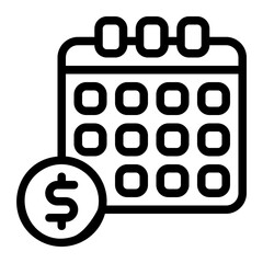 Monthly earnings Line Icon
