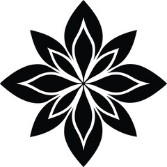 black and white flower vector