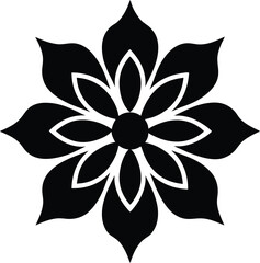 black and white flower vector