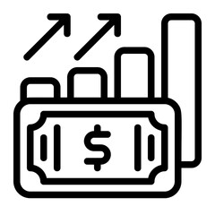 Upward cash Line Icon