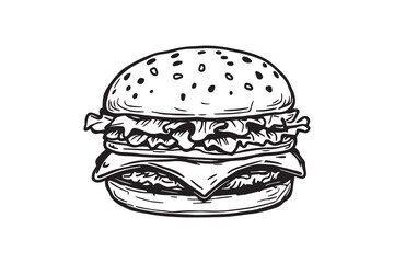 Cheeseburger line art