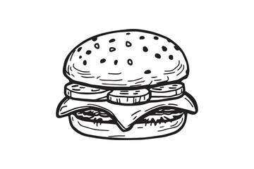 Cheeseburger line art