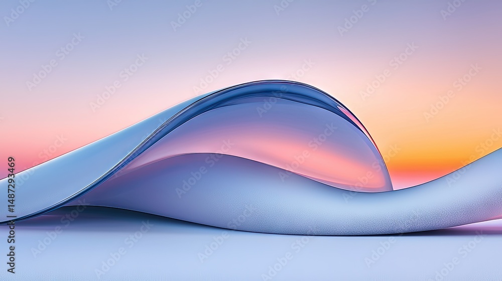 Poster a fluid abstract design featuring gentle curves and gradient colors