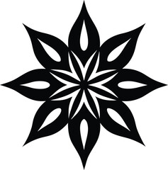 vector black and white flower