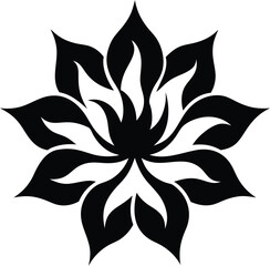 black and white flower vector