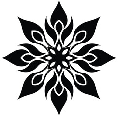 black and white flower vector