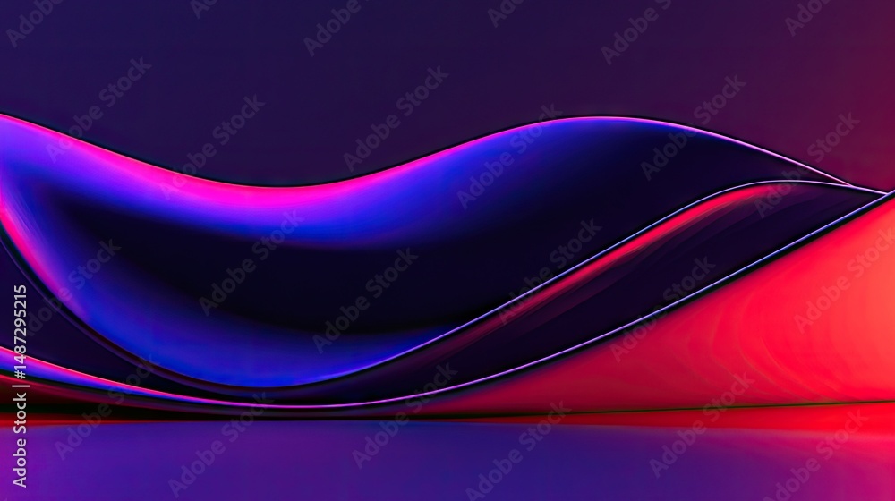 Poster abstract waves of colors with soft gradients across the background