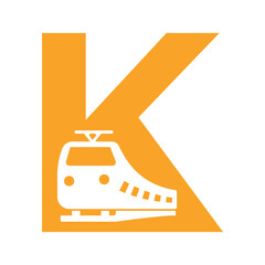 Initial Wave Logo combine with letter K vector template