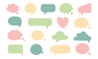 Set of colorful speech bubble on white background