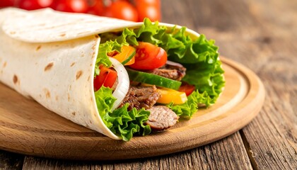 Delicious Beef Wrap with Fresh Vegetables