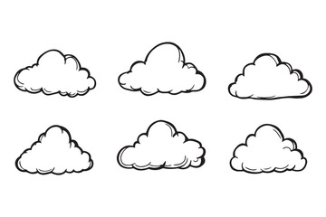 Cloud line art and black color