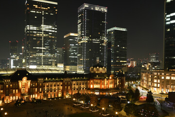 Afternoon to night, Tokyo station, Japan