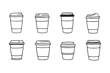 Coffee to-go cup line art