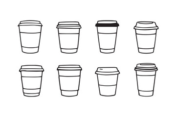 Coffee to-go cup line art