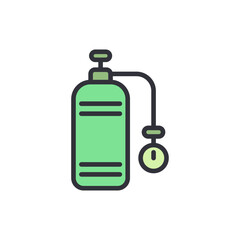Green Cylinder With Pressure Gauge Equipment For Diving Or Industrial Use