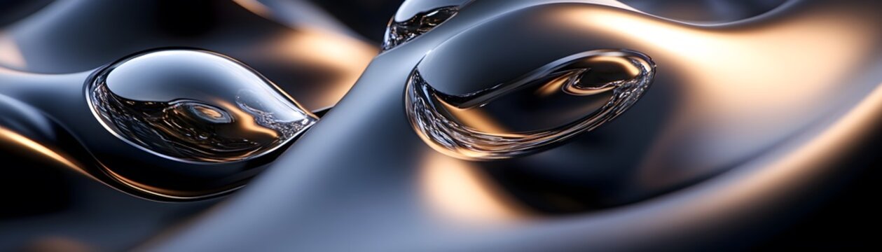 Abstract depiction of fluid forms in dark tones.