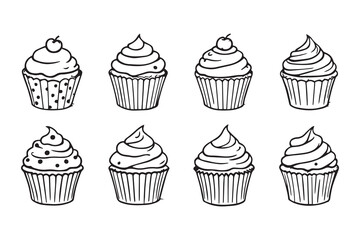 Cupcake line art 