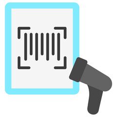 Barcode Scan flat color, mini illustration icon. use for modern concept, print, UI, UX kit, web and app development. Vector related to sales, logistic and ecommerce