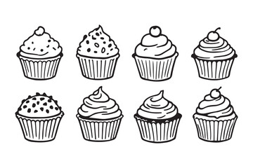 Cupcake line art 