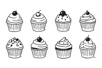 Cupcake line art 