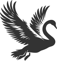 Obraz premium Wild bird black vector silhouette of a swan