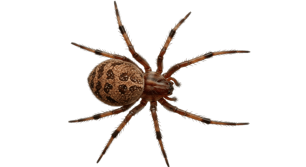Barn Funnel Weaver Spider Isolated on Transparent PNG Background, funnel weaver, spider, tegenaria domestica, arachnid