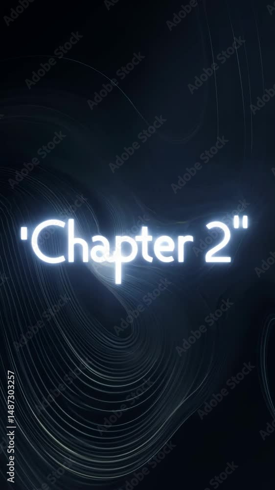 Aufkleber the word chapter 2 is shown in white letters on a blue background. the letters are illuminated and a