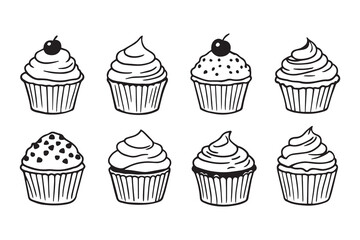 Cupcake line art 