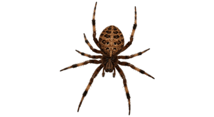 Barn Funnel Weaver Spider Isolated on Transparent PNG Background, funnel weaver, spider, tegenaria domestica, arachnid