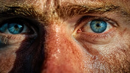 Naklejka premium Close up portrait displaying the eyes and the face of a man