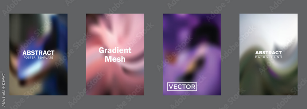 Poster abstract gradient mesh background poster templates vector designs