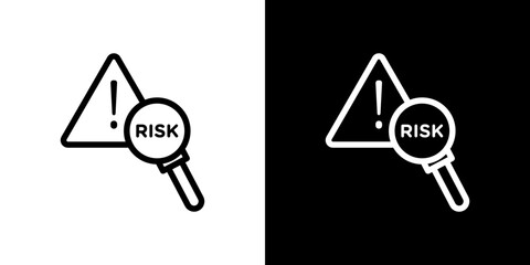 Risk analysis icon logo symbol for UX UI designs