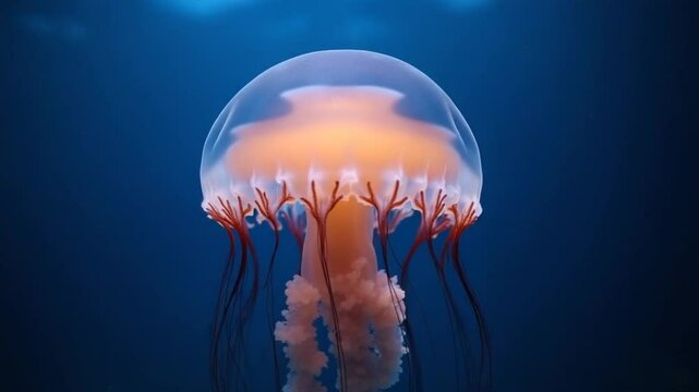 Jellyfish 4K footage, marine clip, sea nature beautiful medusa creature