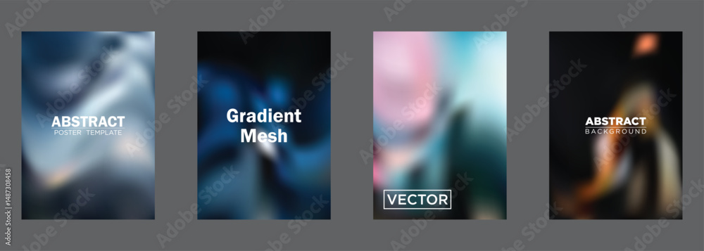 Poster abstract gradient mesh background poster templates vector designs
