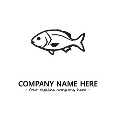 Fish silhouette logo company design vector illustration