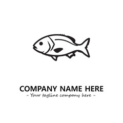 Fish silhouette logo company design vector illustration