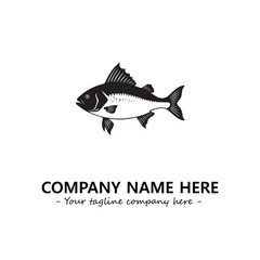 Fish silhouette logo company design vector illustration