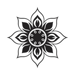 Naklejka premium Simple ethnic mandala design for coloring books, logos, and decoration