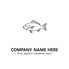 Fish silhouette logo company design vector illustration