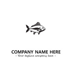 Fish silhouette logo company design vector illustration