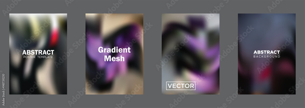 Poster abstract gradient mesh backgrounds vector poster templates