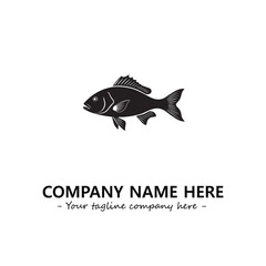 Fish silhouette logo company design vector illustration