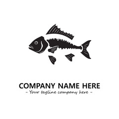 Fish silhouette logo company design vector illustration