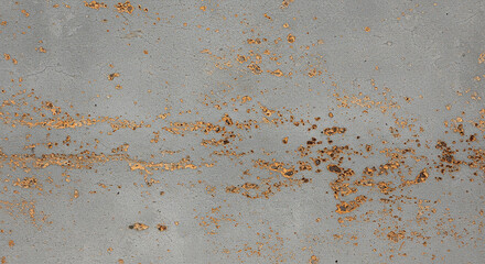 A close up of a gray surface with rust patterns and texture showing signs of aging and deterioration