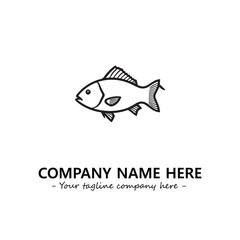 Fish silhouette logo company design vector illustration