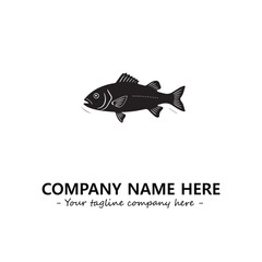 Fish silhouette logo company design vector illustration