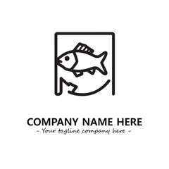 Fish silhouette logo company design vector illustration
