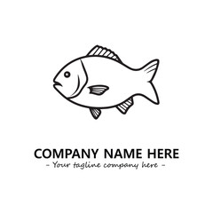 Obraz premium Fish silhouette logo company design vector illustration