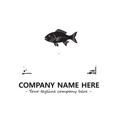 Fish silhouette logo company design vector illustration