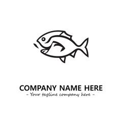 Fish silhouette logo company design vector illustration